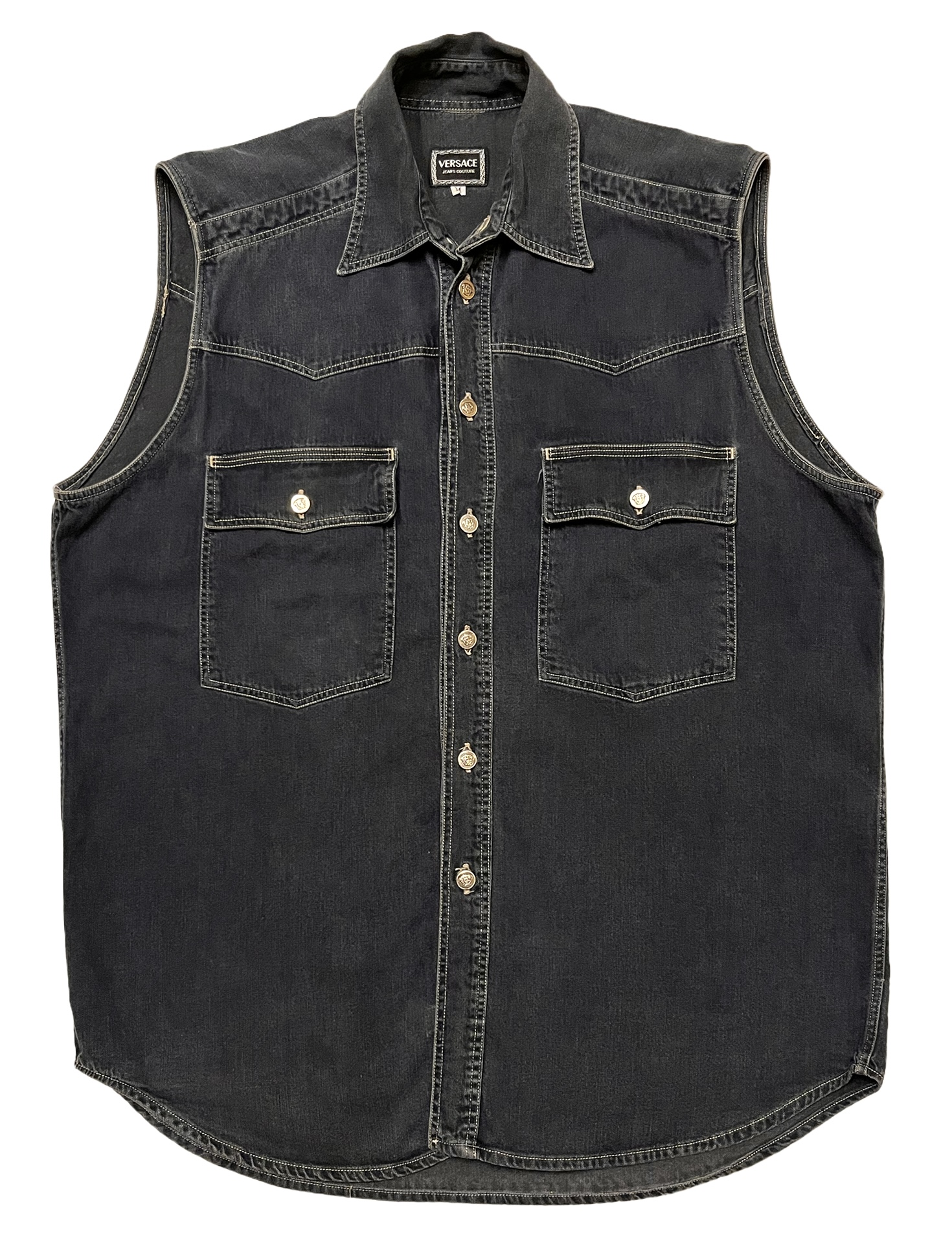 Versace sleeveless jean shirt Lowkey Archives