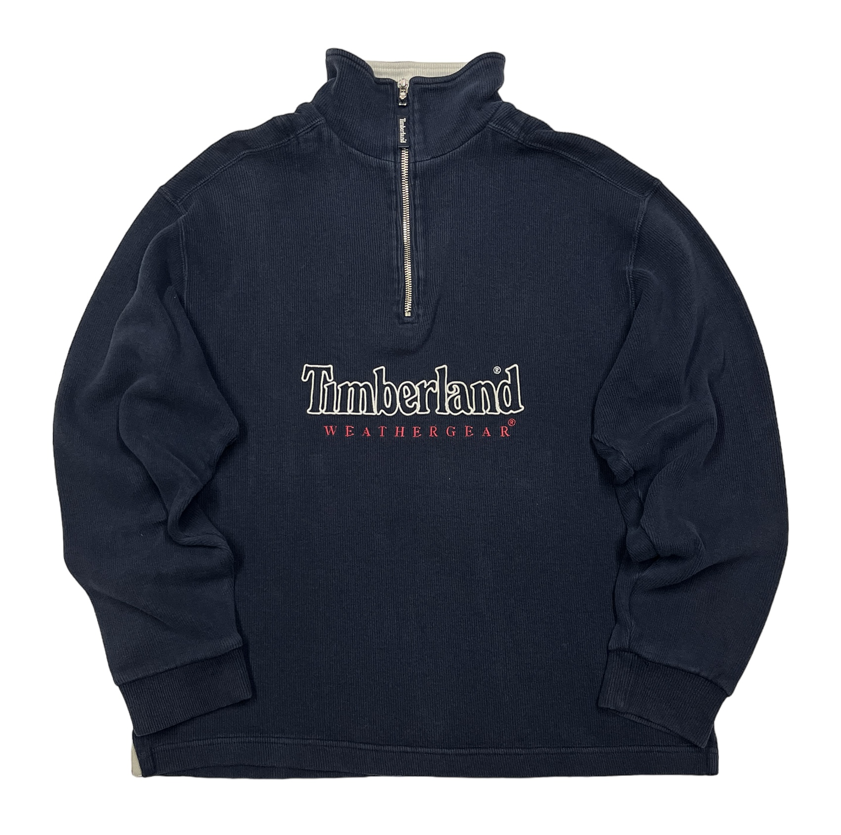 Vintage 90's Timberland Performance Embroidered Logo Cream Lightweight Sweatshirt